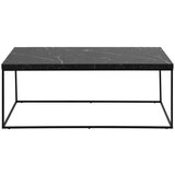 Actona Črna mizica z mizno ploščo v marmornem dekorju 55x110 cm Barossa – Cene