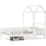vidaXL Posteljni okvir s streho bel 75x190 cm trdna borovina Cene