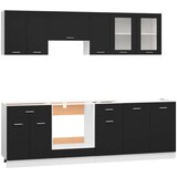  8-dijelni set kuhinjskih ormarića crni od iverice | shoptok.hr
