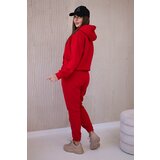 Kesi Insulated set with a sweatshirt with a tie at the bottom in red | shoptok.hr