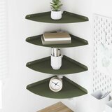  Ležeča polica s polico 4 pcs Olivno zelena 30 x 30 x 2 cm, (5000307349) | Shoptok.si