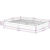  Posteljni okvir bel iz trdnega lesa 150x200 cm 5FT, (20643859) | Shoptok.si