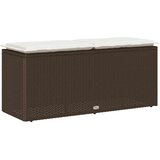  Vrtna klupa s jastukom smeđa 110x40x44 cm od poliratana | Eponuda.ba