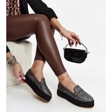 Gemre Black espadrilles adorned with silver thread Havin | shoptok.hr
