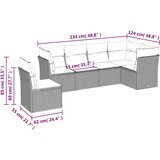  6-dijelni set vrtnih sofa s jastucima crni od poliratana | shoptok.hr