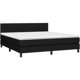  Box spring postelja z vzmetnico LED črna 180x200 cm blago, (20790938) | Shoptok.si