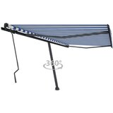 vidaXL prostostoječa ročno zložljiva tenda 450x300 cm modra/bela | Shoptok.si