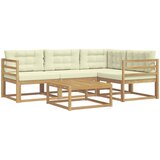  Set vanjskih sofa 5 pcs Bijela i krem 79 x 79 x 37 cm Poliester | shoptok.hr