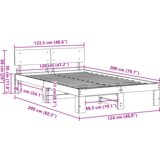 Konstrukcija postelje Rjava 120 x 200 cm Trden borov les, (5000023169) | Shoptok.si