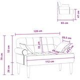  Ljubavni kauč s gumbima Plava 120 x 65 x 79 cm Tkanina | Eponuda.com
