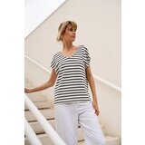 Marisse Women's T-Shirt L-Ts-4694 White_Black Cene