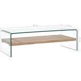  Klubska mizica prozorna 98x45x31 cm kaljeno steklo | Shoptok.si