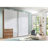 Modern Living Omara Z Drsnimi Vrati Level 36 D, Bela, Barva Hrasta | Shoptok.si