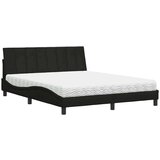vidaXL Postelja z vzmetnico črna 160x200 cm blago | Shoptok.si