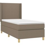  Krevet box spring s madracem LED smeđesivi 90x190 cm tkanina | shoptok.hr