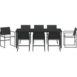  Vrtni set za objed s jastukom 9 pcs Crna i Krema poliratan | shoptok.hr