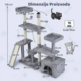 SUPERHOME Maca Lounge grebalica i penjalica za mačke 136cm Siva | Eponuda.com