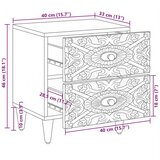  Nočna omarica Bela 40 x 33,5 x 46 cm Masiven les manga, (5000209483) | Shoptok.si