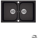 LAVEO Granitna sudopera Celia dupla 76x48cm Crna Cene