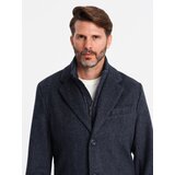 Ombre Unzipped men's wool coat - navy blue | Eponuda.ba