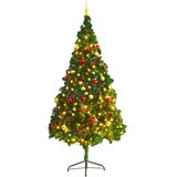  Umjetno osvijetljeno božićno drvce s kuglicama zeleno 210 cm | shoptok.hr