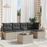 vidaXL 6-dijelni set vrtnih sofa od poliratana s jastucima svjetlosivi | shoptok.hr