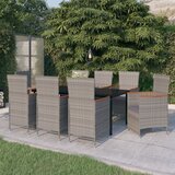 vidaXL 9-dijelni vrtni blagovaonski set s jastucima sivi Cijene