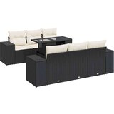 vidaXL 7-dijelni set vrtnih sofa od poliratana s jastucima crni | shoptok.hr