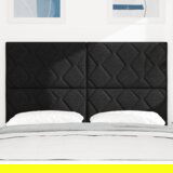  LED uzglavlje dizajn dijamantnih blokova crno 144 cm tkanina | shoptok.hr