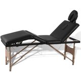 The Living Store Zložljiva masažna miza 4 cone z lesenim okvirjem črna - Masažna Miza, (21417090) | Shoptok.si