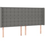  LED uzglavlje tamnosivo 203 x 16 x 118/128 cm od tkanine | shoptok.hr