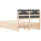  Posteljni okvir z oblazinjenim vzglavjem z vzglavjem Temno siva, (5000103756) | Shoptok.si