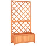 vidaXL Vrtno cvetlično korito z mrežo rjavo 70x30x135 cm les jelke Cene
