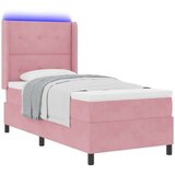 vidaXL Box spring krevet s madracem Ružičasta 90 x 200 cm Baršun | shoptok.hr