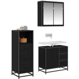 vidaXL Set namještaja za kupaonicu 3 pcs Crni hrast 35 x 37.5 x 100 cm | shoptok.hr