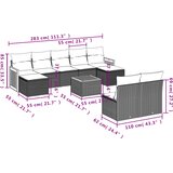  10-dijelni set vrtnih sofa s jastucima bež od poliratana | shoptok.hr