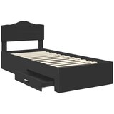  Konstrukcija postelje Črna 100 x 200 cm Konstruiran les, (5000102097) | Shoptok.si