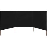 vidaXL Vjetrobran s 3 panela od tkanine 400 x 120 cm crni | shoptok.hr