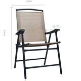  Zložljivi vrtni stoli 2 kosa blago taupe, (20658316) | Shoptok.si