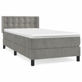 Maison Chic Box spring postelja - Vzmetna postelja z vzmetnico svetlo siva 80x200 cm žamet SL20714, (21893193) Cene