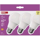 Emos LED CLS A60 7W(60W) 806lm E27 WW 3PC, (5000208592) Cene
