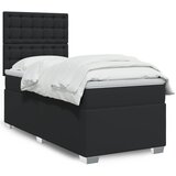 vidaXL Krevet s oprugama i madracem crni 100x200 cm od umjetne kože | shoptok.hr
