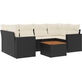  7-dijelni set vrtnih sofa od poliratana s jastucima crni | shoptok.hr