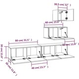  4-dijelni set TV ormarića crni od konstruiranog drva | shoptok.hr