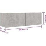 TV ormarić boja betona 100 x 30 x 30 cm od konstruiranog drva | shoptok.hr