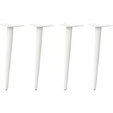 vidaXL Noge za klubsko mizico stožčaste oblike 4 kosi bele 30-31 cm jeklo | Shoptok.si