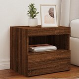 vidaXL Noćni ormarić s LED svjetlima boja smeđeg hrasta 50x40x45 cm Cijene