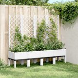 vidaXL Cvetlično korito z oporno mrežo belo 160x40x142 cm PP Cene