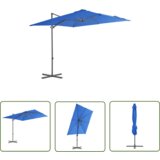  The Living Store Vrtni senčnik z jeklenim drogom sinje moder 250x250 cm - Previsni Senčnik, (21742511) Cene