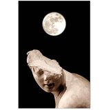  Slika - Moon and Statue (1 Part) Vertical 80x120 Na talijanskom platnu | shoptok.hr